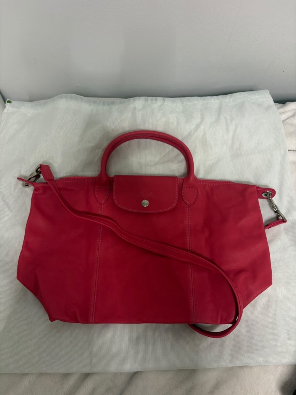 Longchamp - Cuir Le Pliage Top Handle Crossbody Stachel Bag